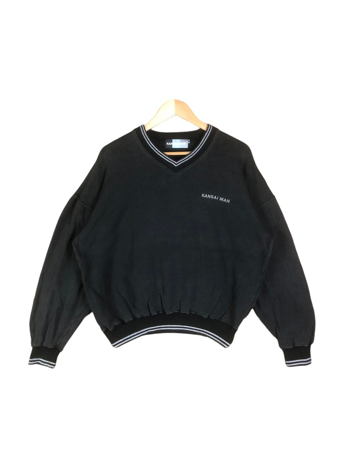 Japanese Brand × Kansai Yamamoto Japanese Brand Kansai Man Big Logo Japan Style V-Neck Size US XL / EU 56 / 4 - 4 Thumbnail