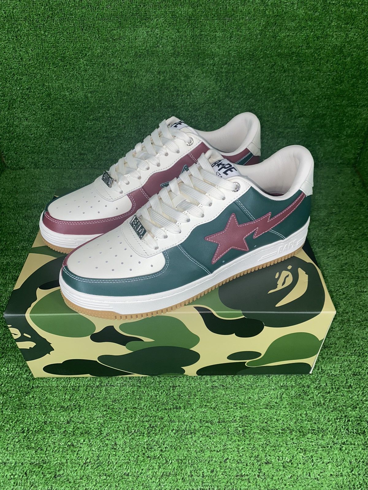 image of Bape X End Collab Bape Sta Size 9 Shoes in Green Red White, Men's