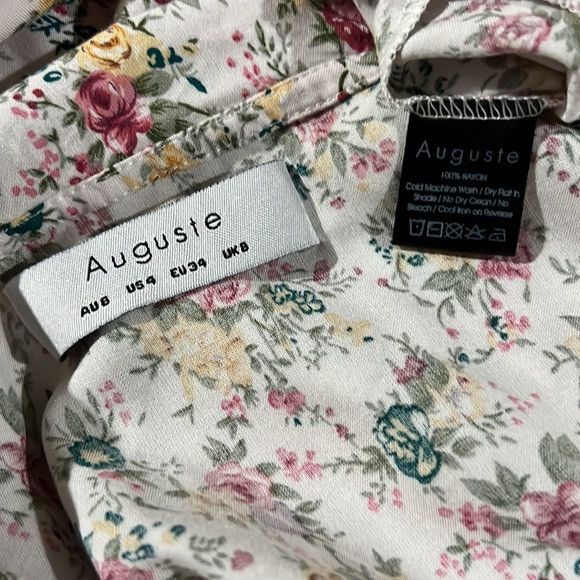 AUGUSTE DRESS BELL SLEEVE BOHO FLORAL RUFFLE DRESS