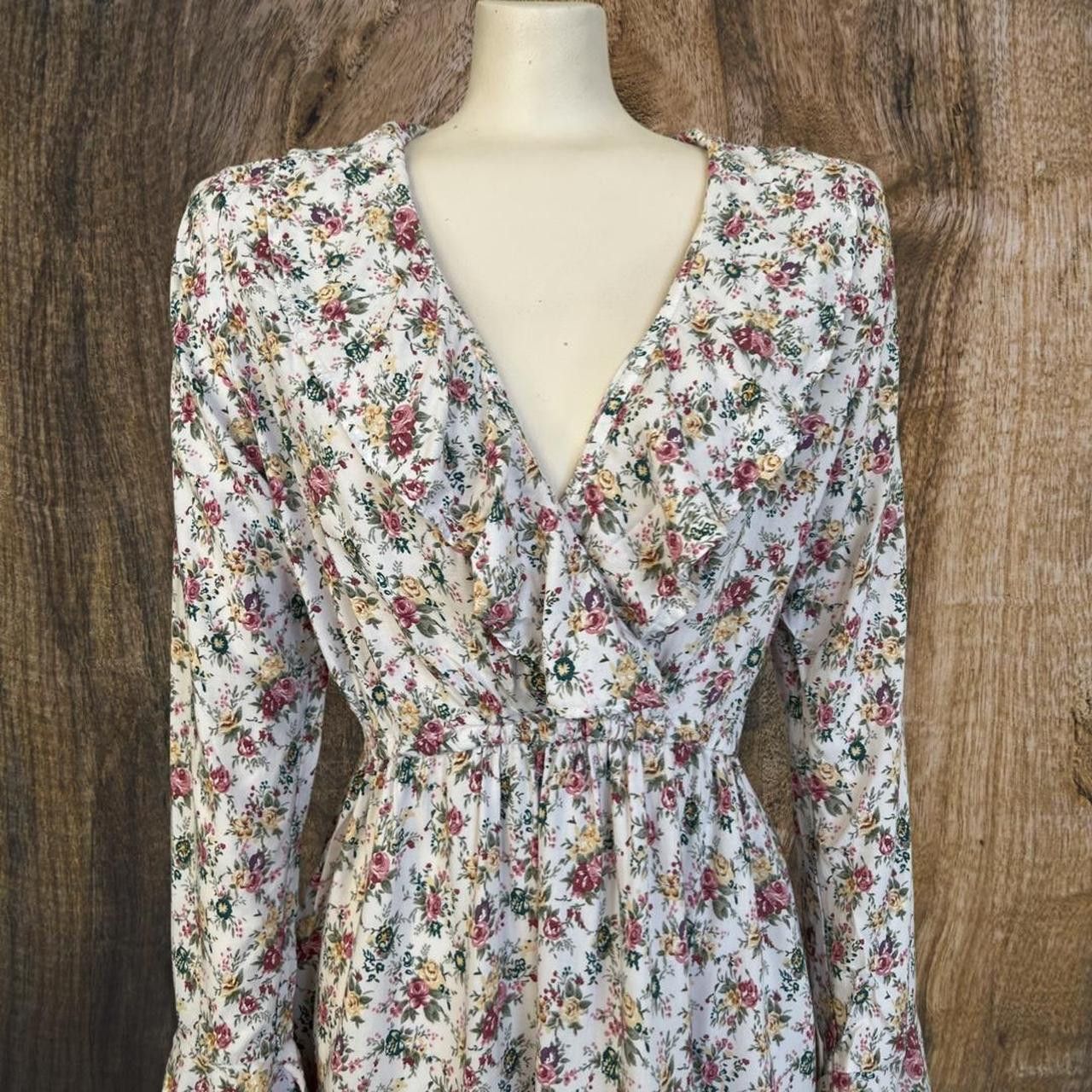 AUGUSTE DRESS BELL SLEEVE BOHO FLORAL RUFFLE DRESS