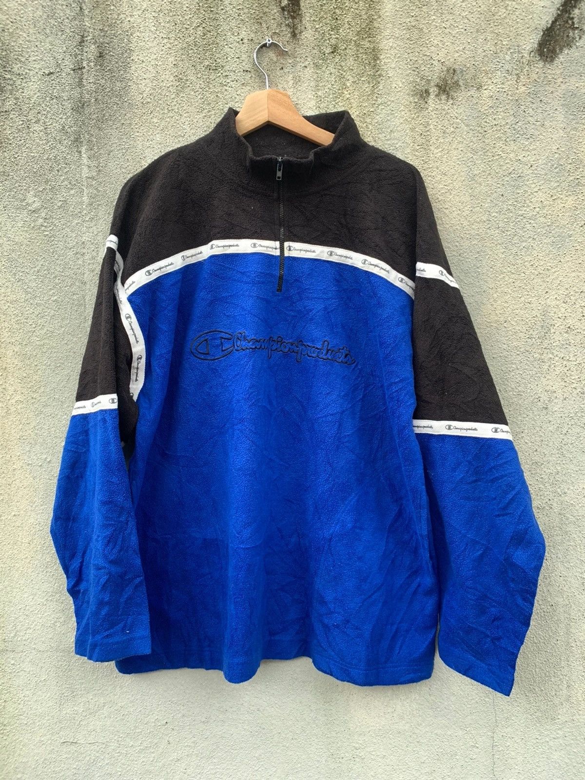 Vtg champion big logo fleece jacket