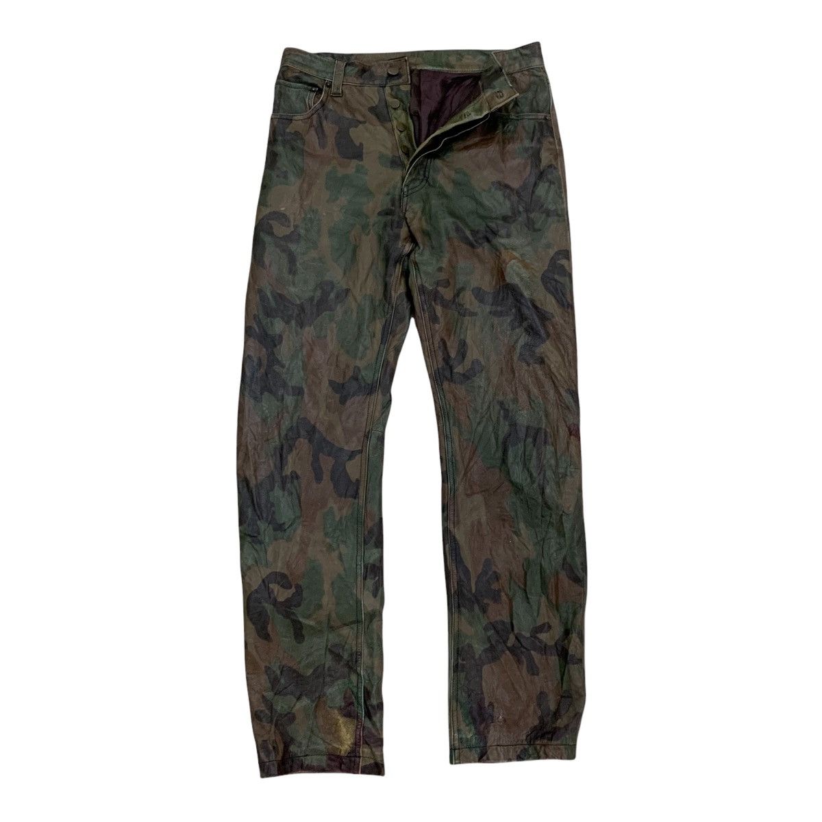 Genuine Leather EDIFICE Camo Cowhide Leather Pants Size US 28 / EU 44 - 1 Thumbnail