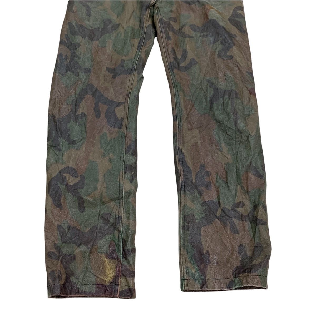 Genuine Leather EDIFICE Camo Cowhide Leather Pants Size US 28 / EU 44 - 3 Thumbnail