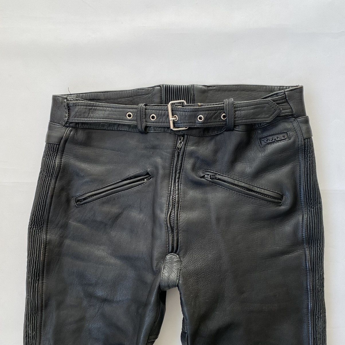 Leather × Vintage Vintage Richa Leather MOTO Pants Biker Size US 33 - 2 Thumbnail