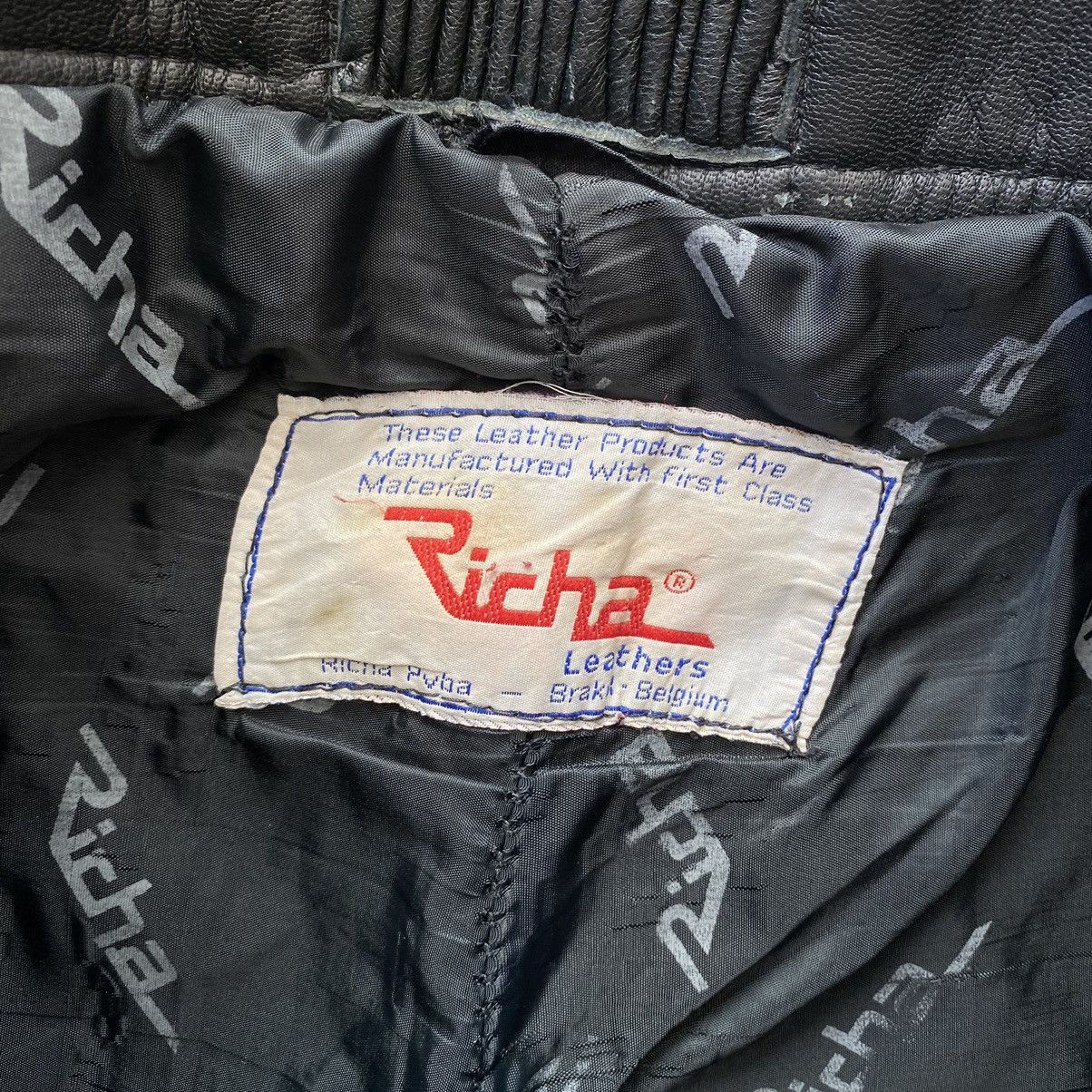 Leather × Vintage Vintage Richa Leather MOTO Pants Biker Size US 33 - 10 Thumbnail