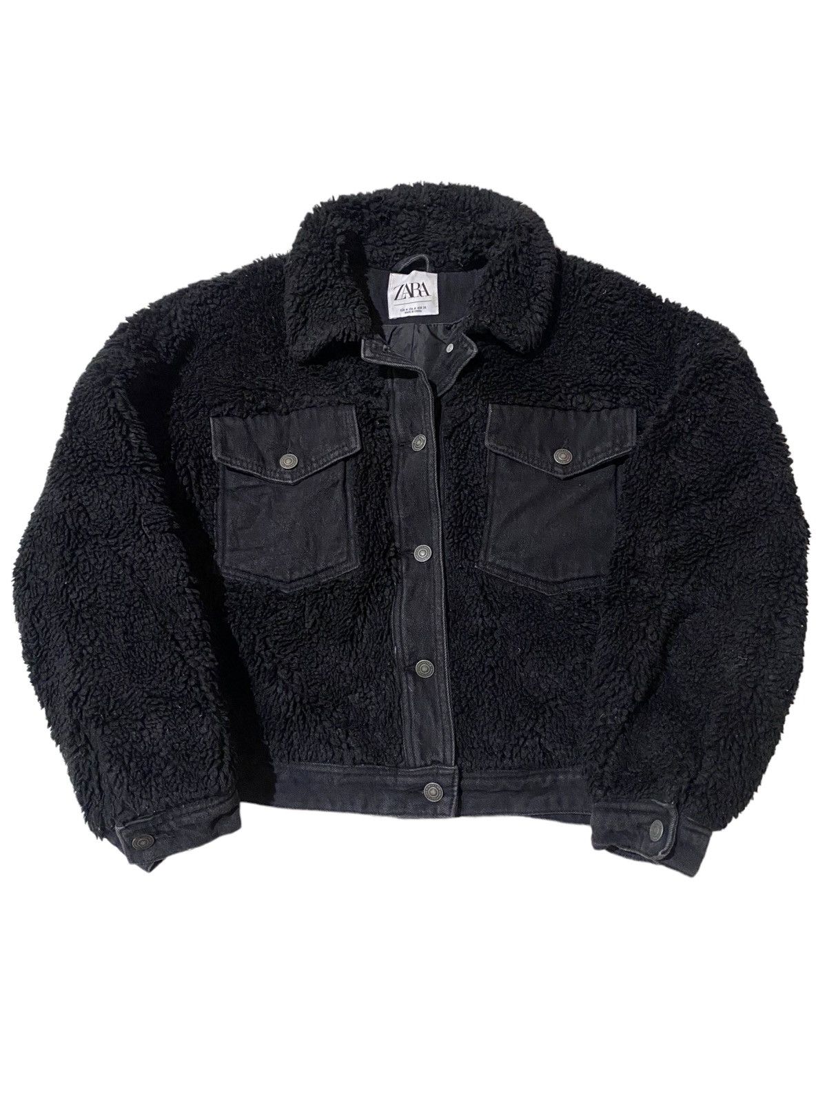 Zara 💥Zara Sherpa Fleece Denim Jacket Size M / US 6-8 / IT 42-44 - 2 Thumbnail