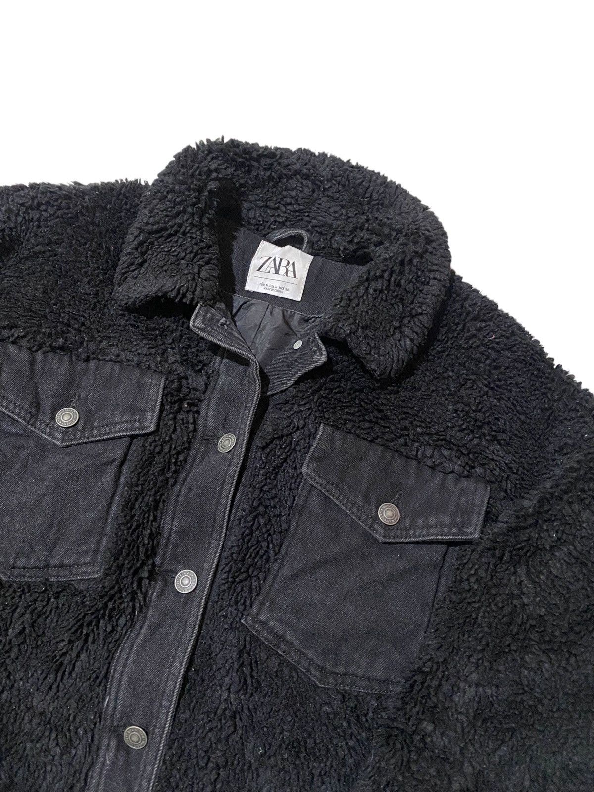 Zara 💥Zara Sherpa Fleece Denim Jacket Size M / US 6-8 / IT 42-44 - 6 Thumbnail