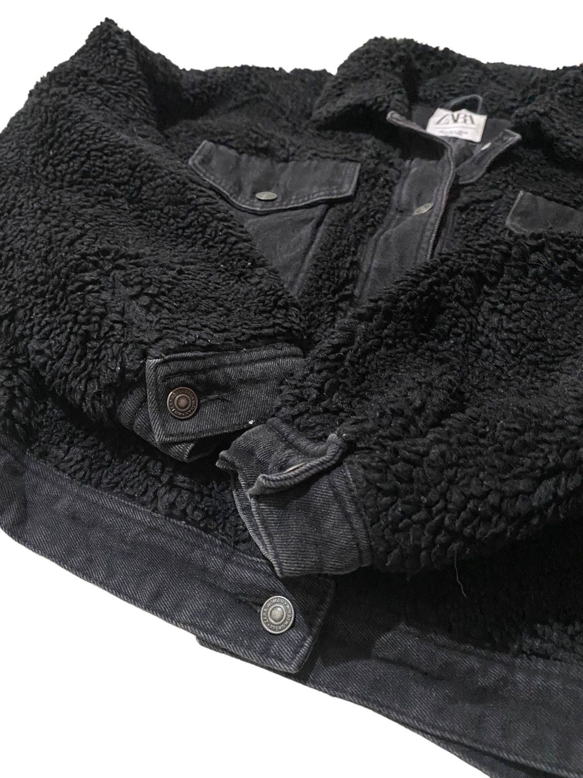 Zara 💥Zara Sherpa Fleece Denim Jacket Size M / US 6-8 / IT 42-44 - 5 Thumbnail