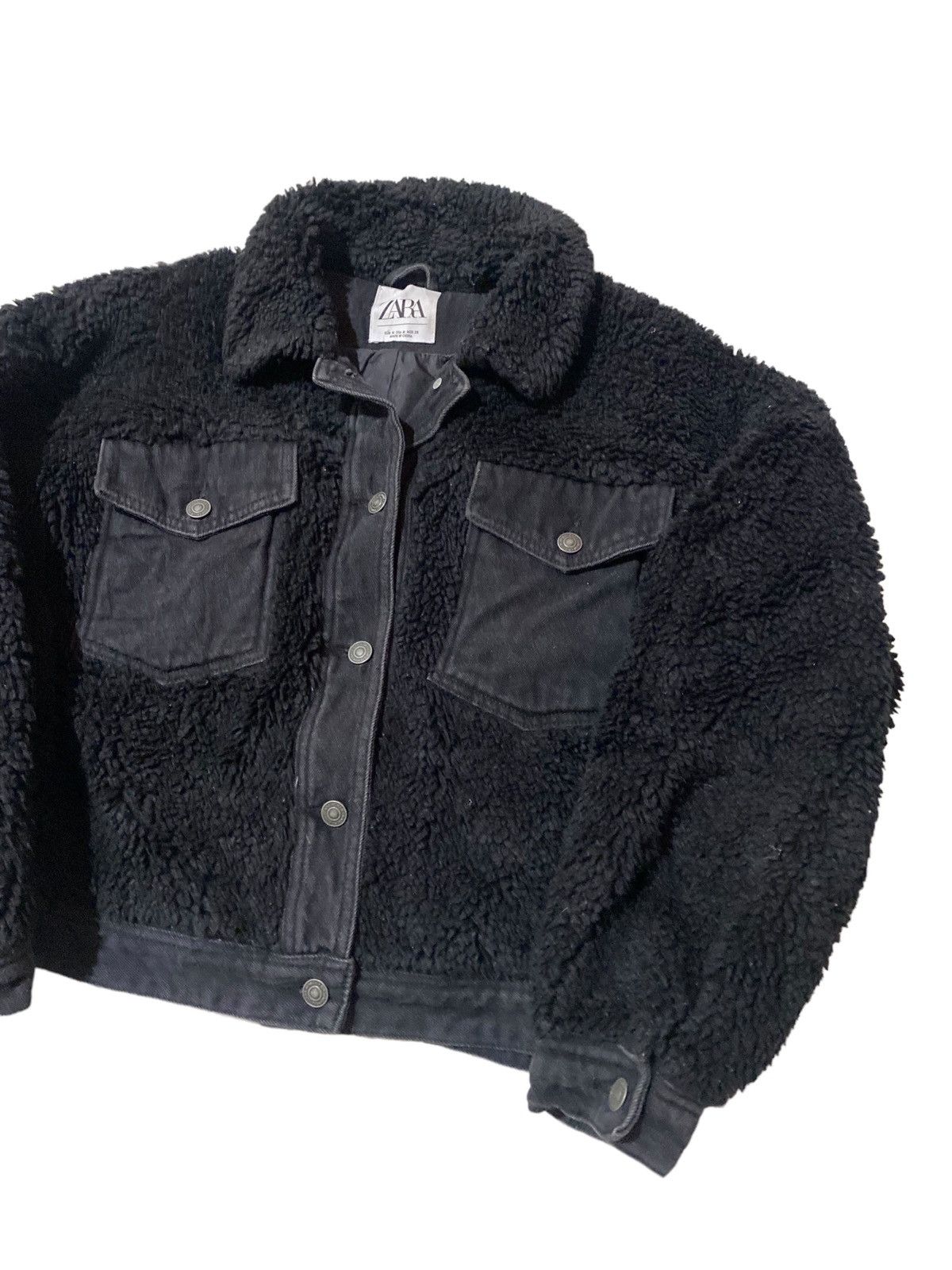 Zara 💥Zara Sherpa Fleece Denim Jacket Size M / US 6-8 / IT 42-44 - 3 Thumbnail