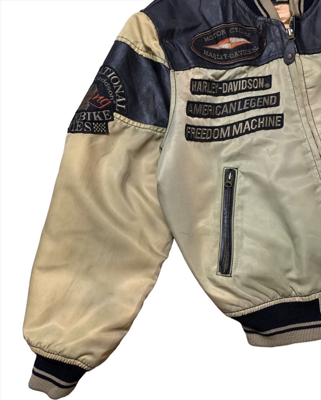 Harley Davidson Vintage Harley Davidson Bomber Leather Patch Jacket Size US M / EU 48-50 / 2 - 5 Thumbnail