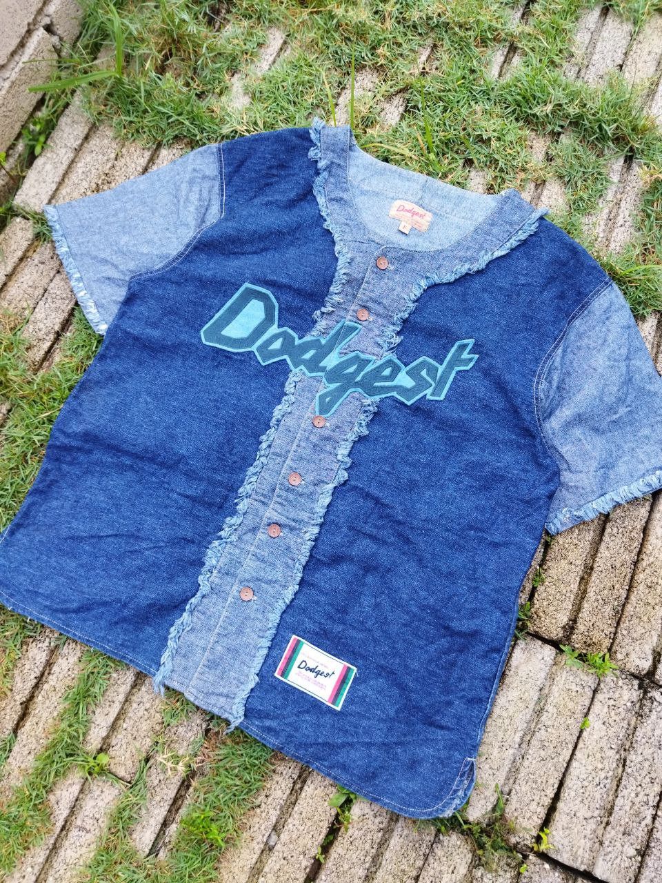 Japanese Brand Japanese Dodgest Baseball Denim Shirt Size US XL / EU 56 / 4 - 2 Thumbnail