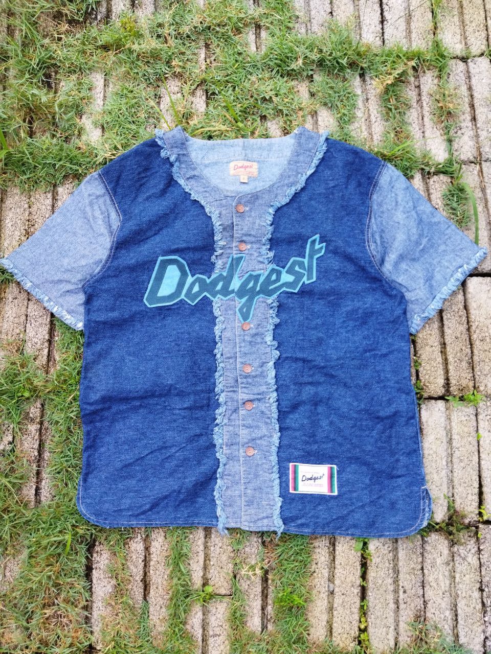 Japanese Brand Japanese Dodgest Baseball Denim Shirt Size US XL / EU 56 / 4 - 1 Thumbnail