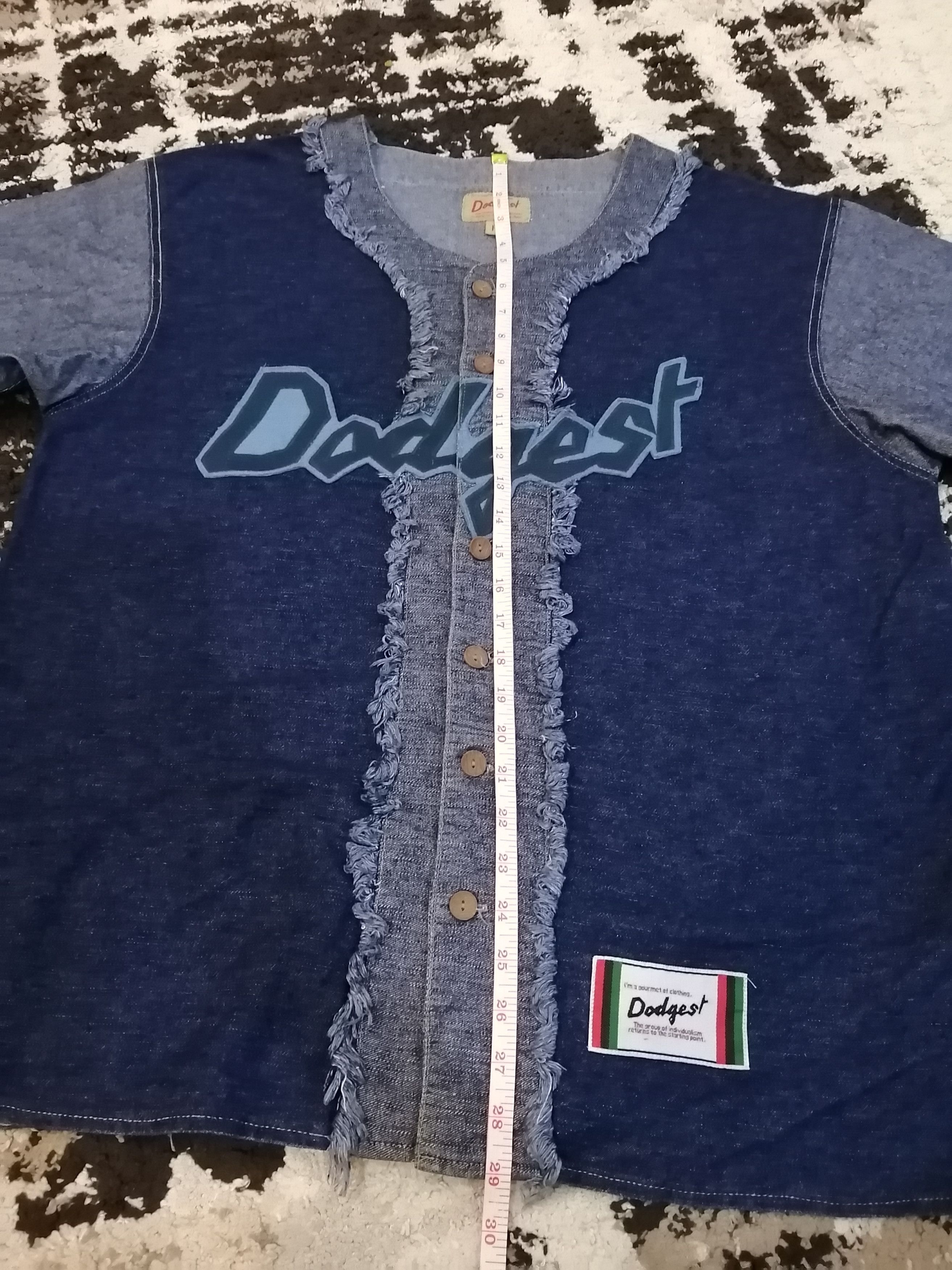 Japanese Brand Japanese Dodgest Baseball Denim Shirt Size US XL / EU 56 / 4 - 8 Thumbnail