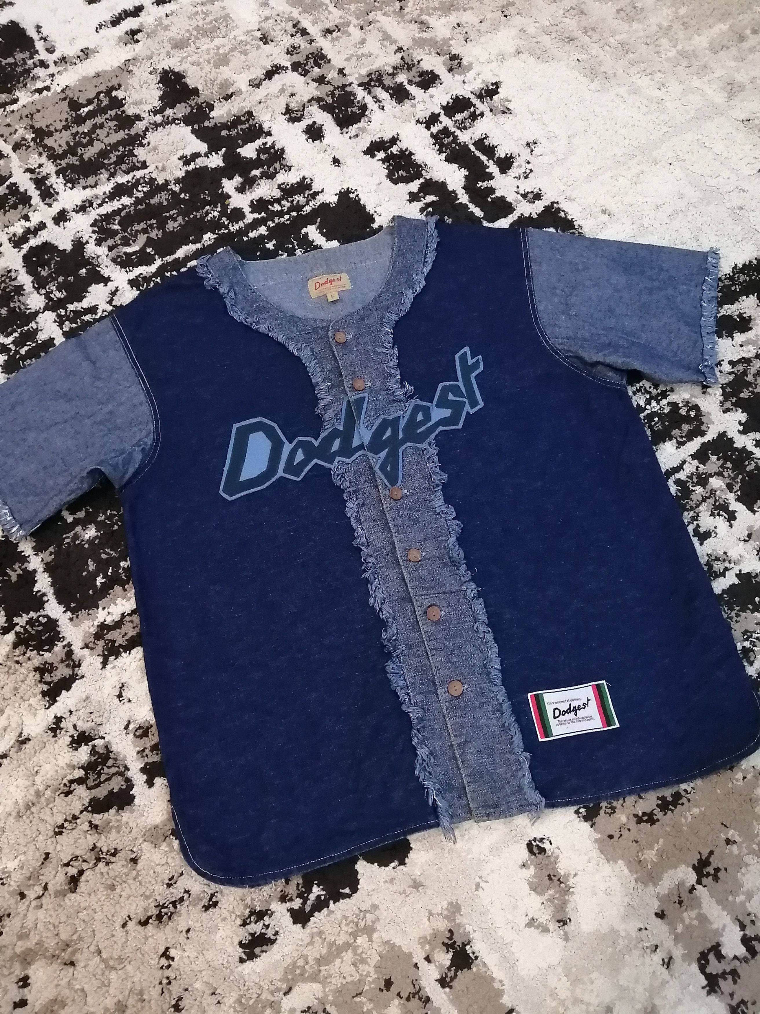 Japanese Brand Japanese Dodgest Baseball Denim Shirt Size US XL / EU 56 / 4 - 10 Thumbnail