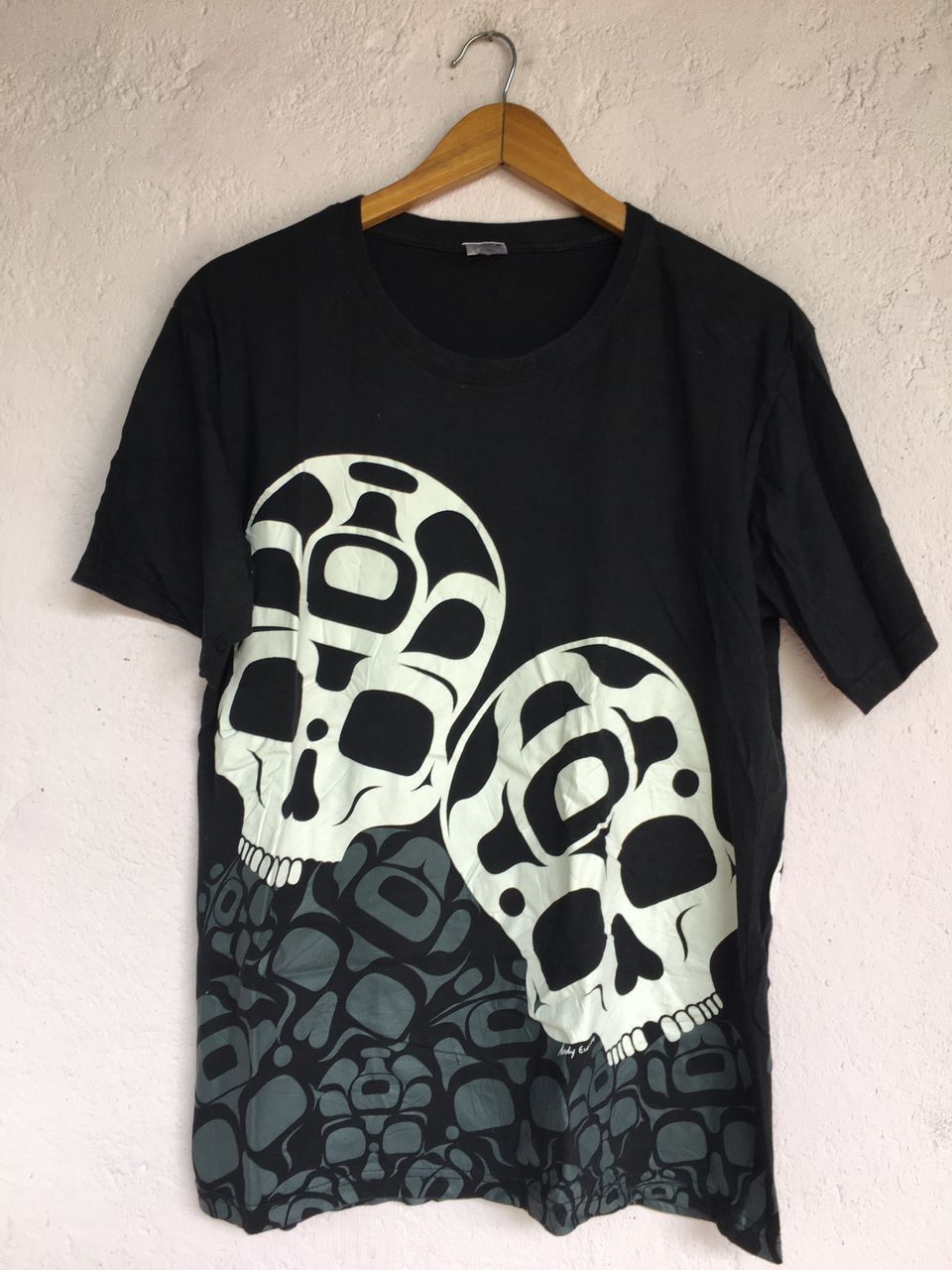 Archival Clothing Art Andy Everson Skull black shirt | Grailed