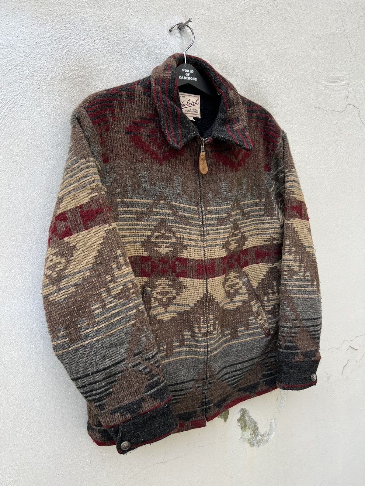Vintage × Woolrich Woolen Mills Vintage 90s Woolrich Sherpa Lined Navajo Wool Jacket Winter Size US M / EU 48-50 / 2 - 10 Thumbnail