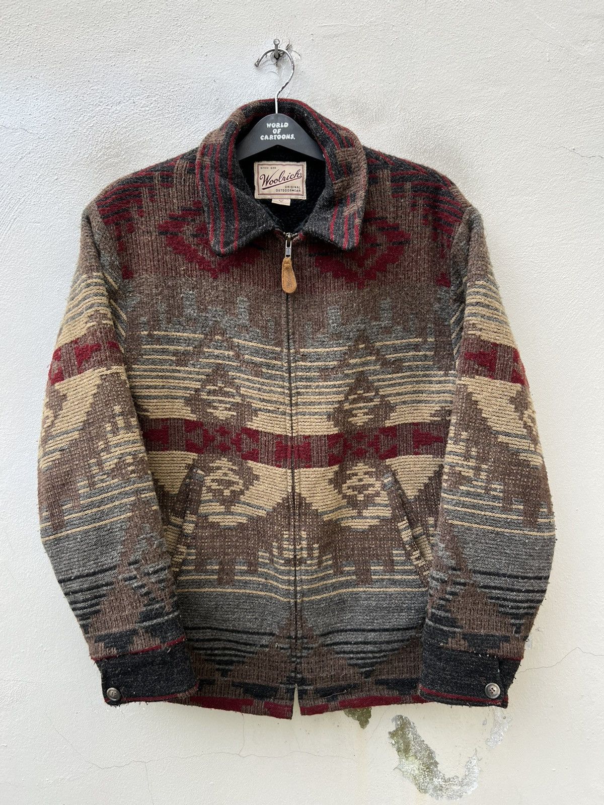 Vintage × Woolrich Woolen Mills Vintage 90s Woolrich Sherpa Lined Navajo Wool Jacket Winter Size US M / EU 48-50 / 2 - 6 Thumbnail