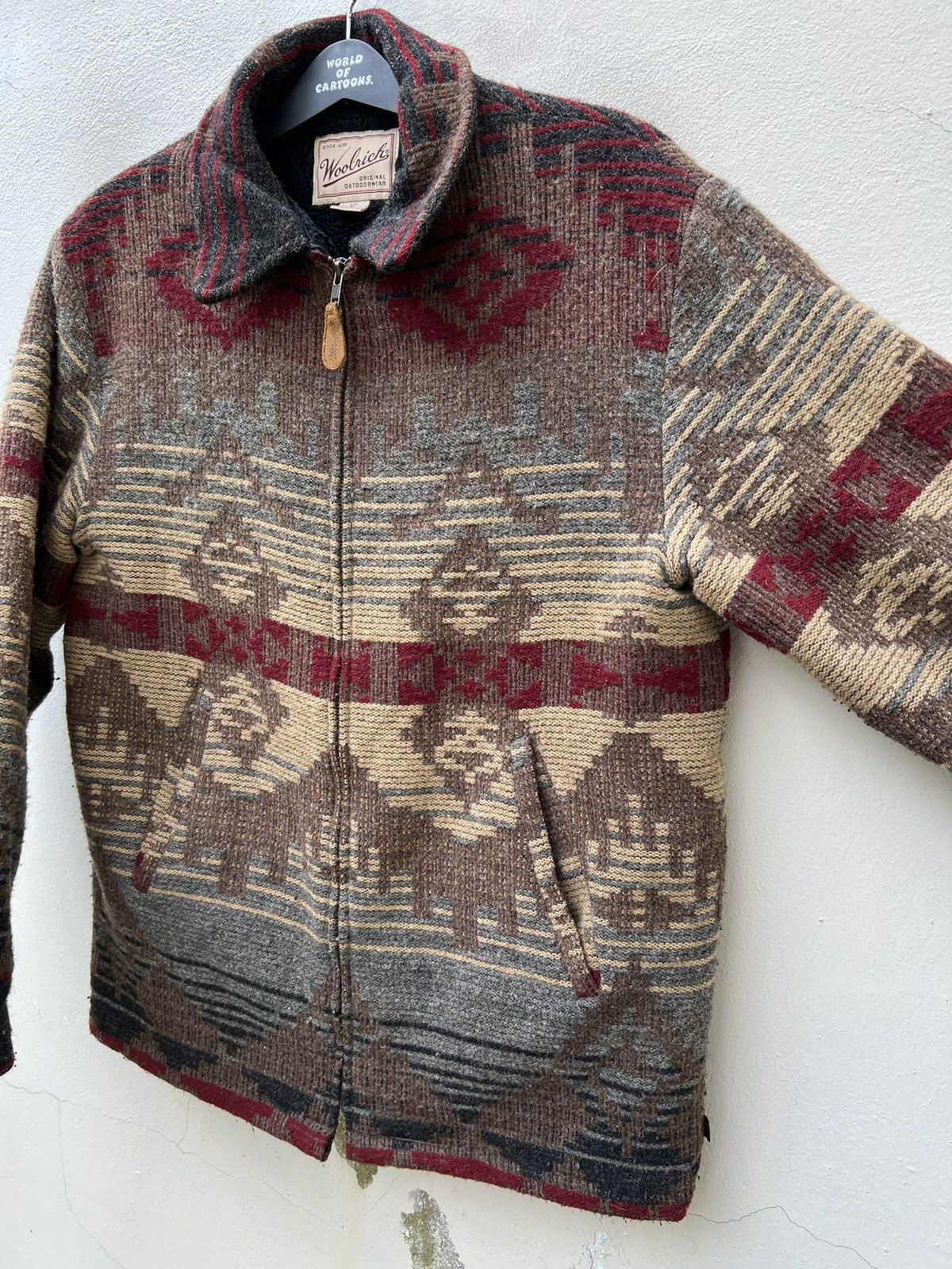 Vintage × Woolrich Woolen Mills Vintage 90s Woolrich Sherpa Lined Navajo Wool Jacket Winter Size US M / EU 48-50 / 2 - 12 Thumbnail