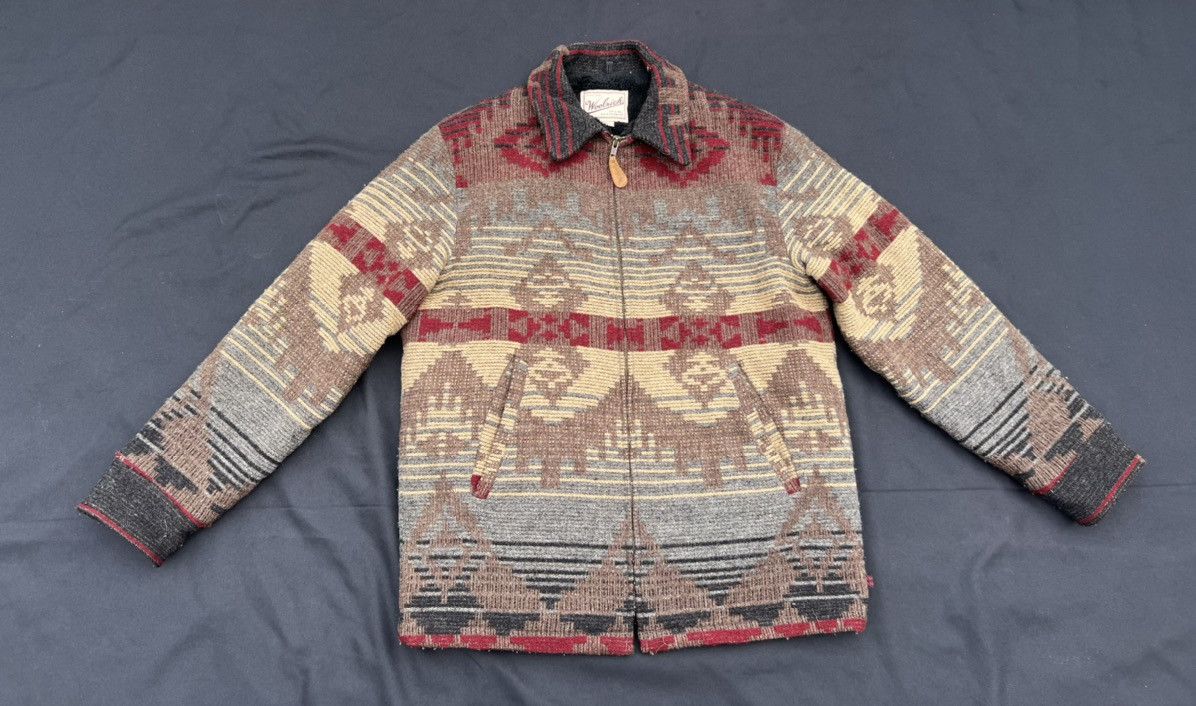 Vintage 90s Woolrich Sherpa Lined Navajo Wool Jacket Winter