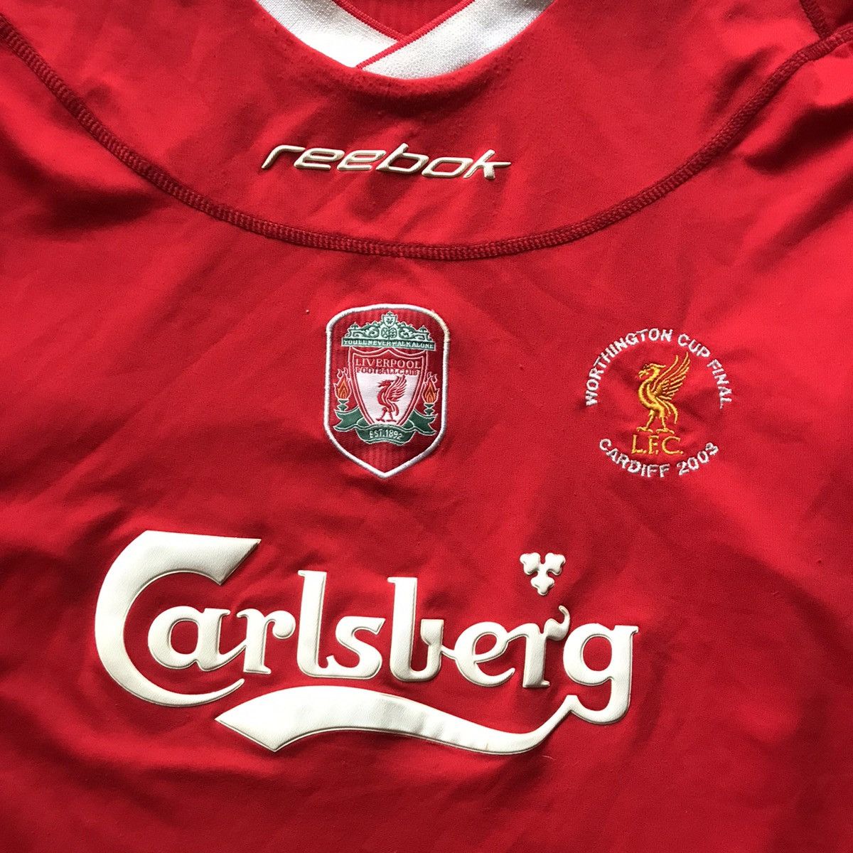 Reebok × Vintage 2000s Vintage Liverpool FC Reebok Carlsberg Soccer Jersey 02 Size US XXL / EU 58 / 5 - 3 Thumbnail