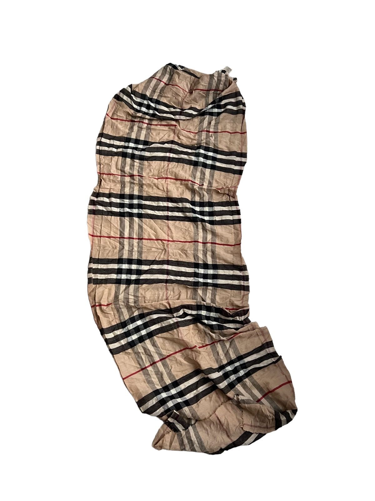 Burberry 600$ Burberry Nova Check Lightweight Giant Wool & Silk Scarf Size ONE SIZE - 6 Thumbnail