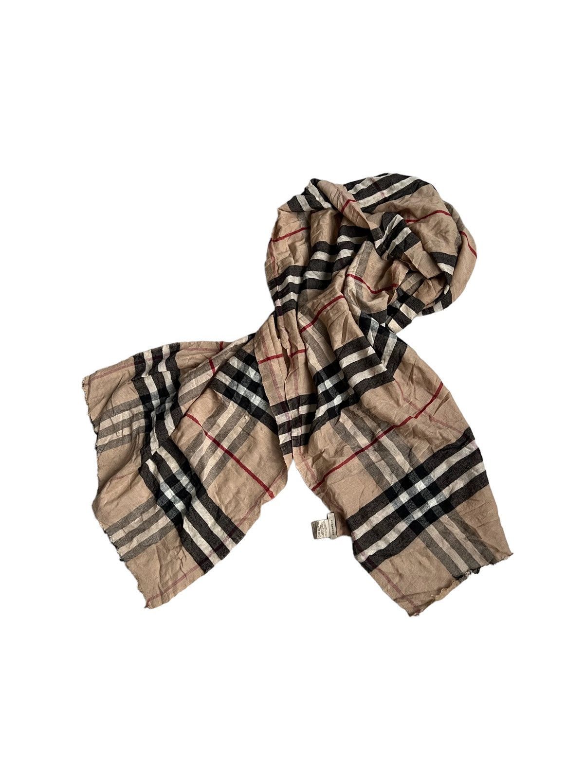 Burberry 600$ Burberry Nova Check Lightweight Giant Wool & Silk Scarf Size ONE SIZE - 1 Thumbnail