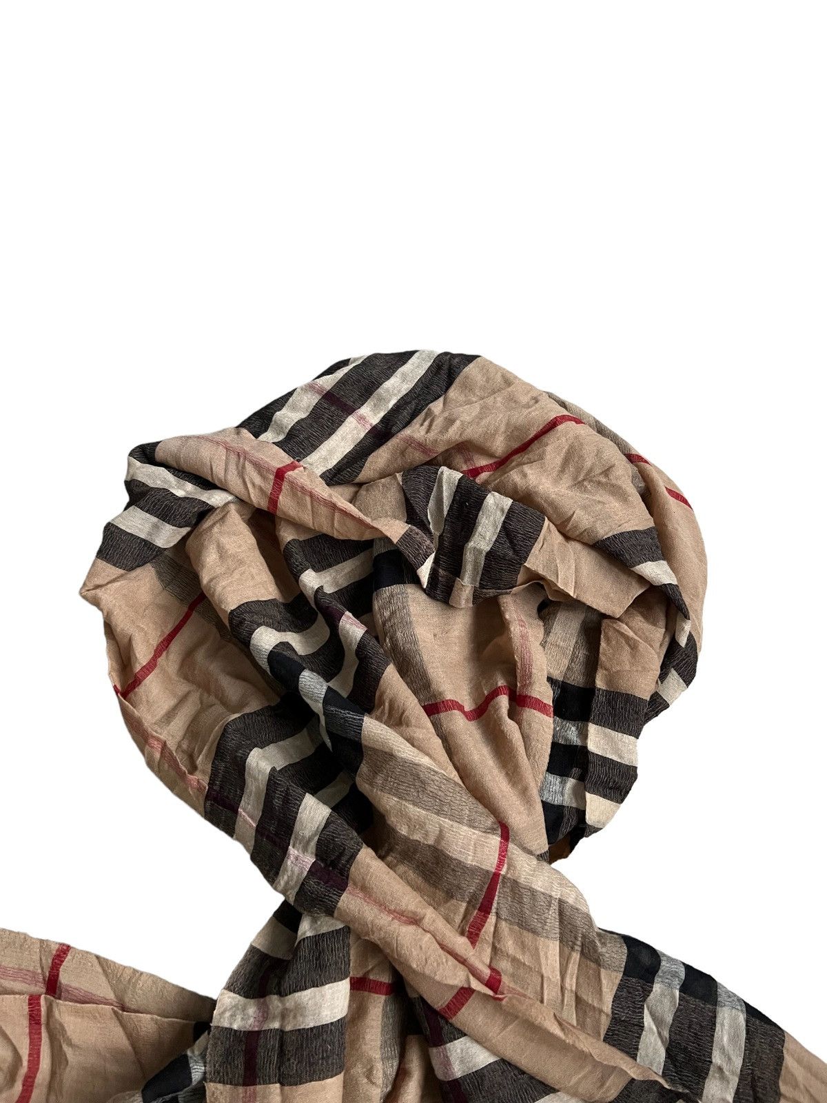 Burberry 600$ Burberry Nova Check Lightweight Giant Wool & Silk Scarf Size ONE SIZE - 5 Thumbnail