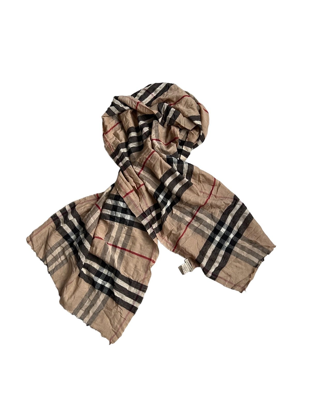 Burberry 600$ Burberry Nova Check Lightweight Giant Wool & Silk Scarf Size ONE SIZE - 2 Thumbnail