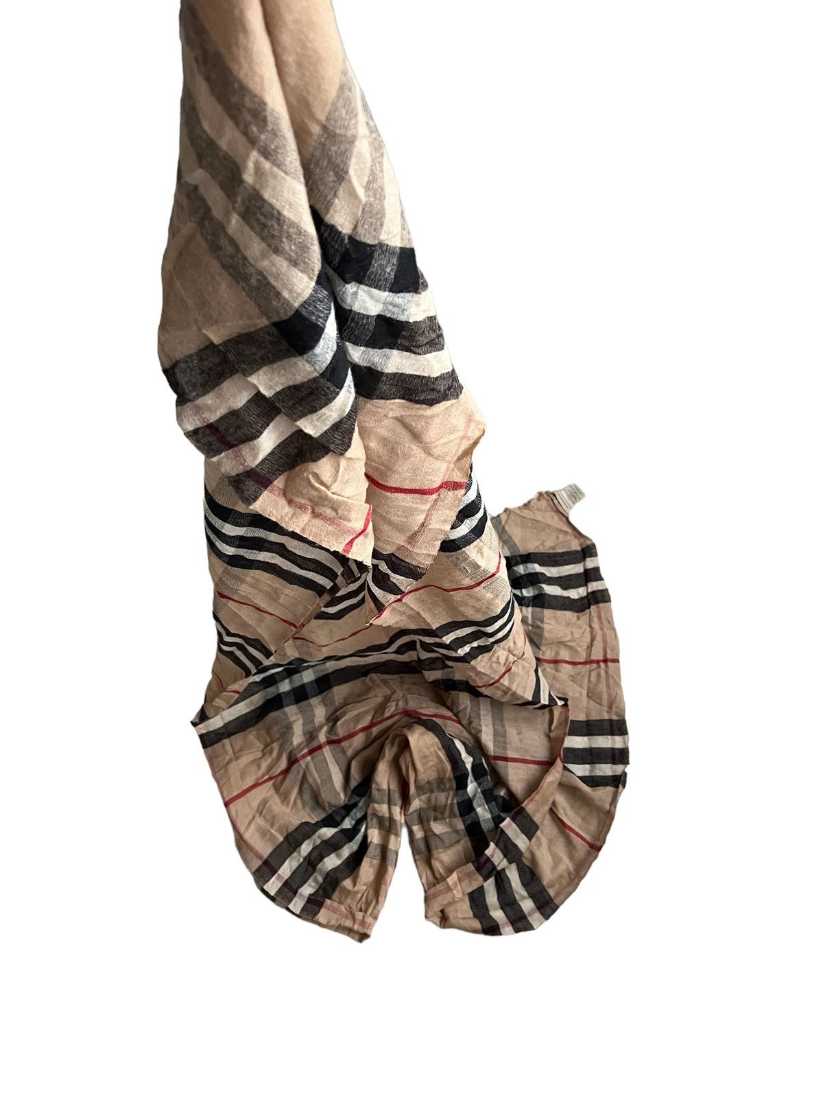 Burberry 600$ Burberry Nova Check Lightweight Giant Wool & Silk Scarf Size ONE SIZE - 7 Thumbnail