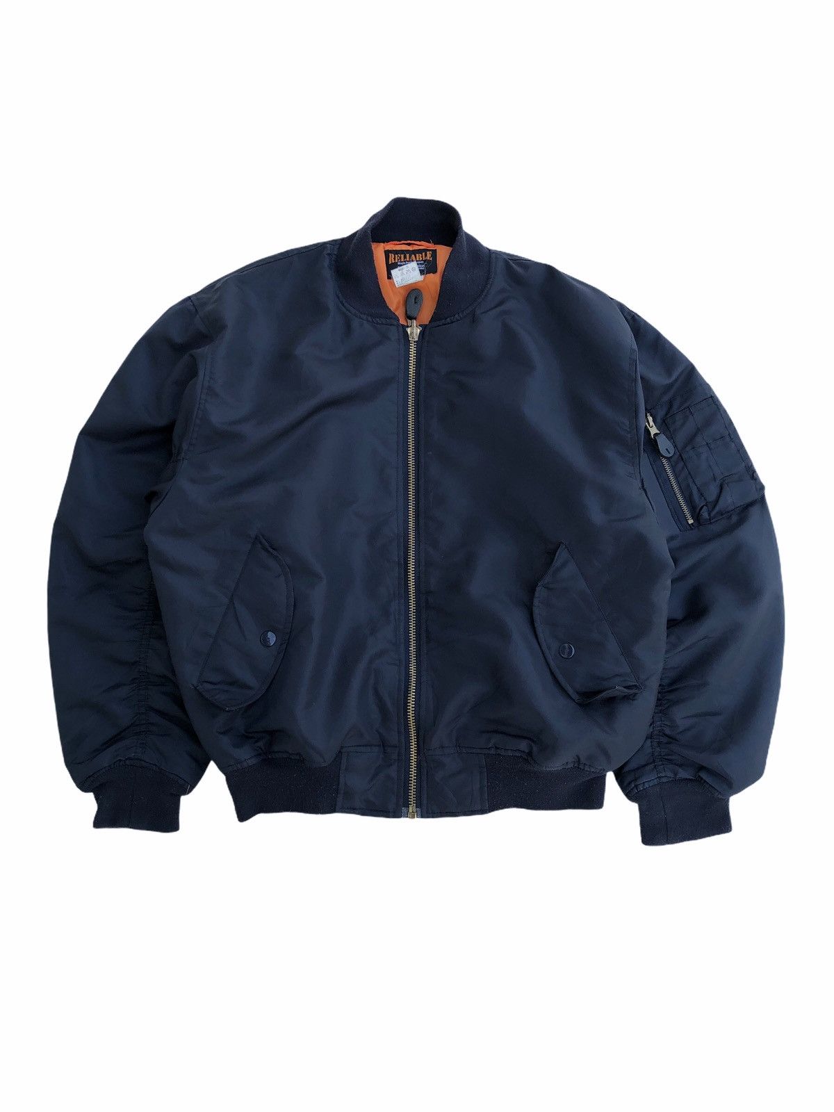 Japanese Brand Japanese Brand Reliable Navy MA-1 Bomber Jacket Size US M / EU 48-50 / 2 - 1 Thumbnail