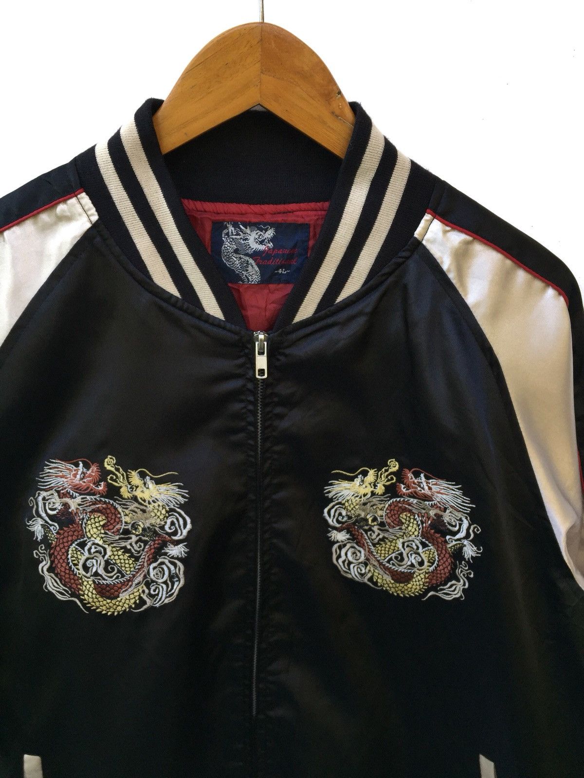 Japanese Brand Vintage Sukajan Dragon Satin Bomber Jacket Size US L / EU 52-54 / 3 - 3 Thumbnail