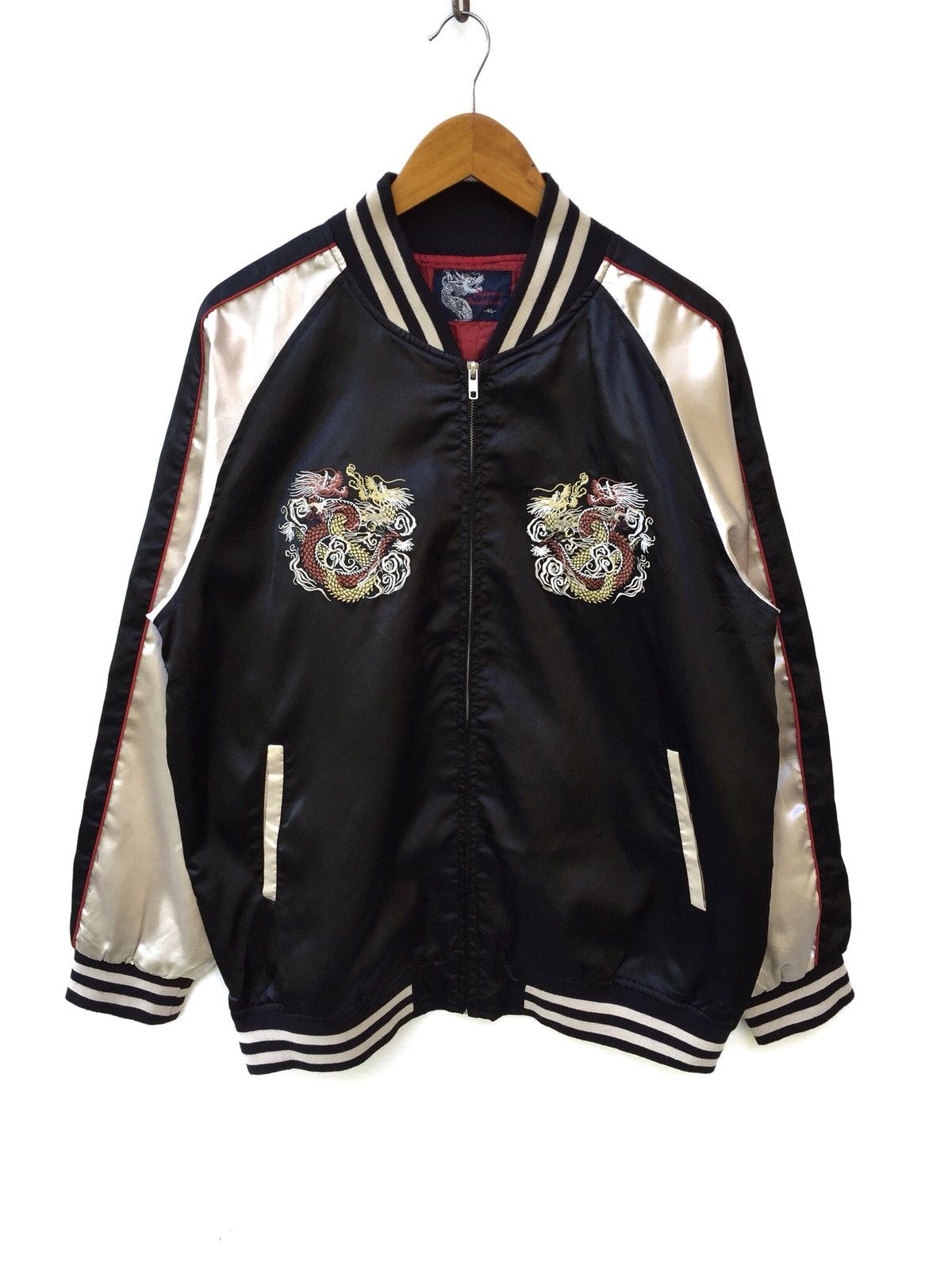Japanese Brand Vintage Sukajan Dragon Satin Bomber Jacket Size US L / EU 52-54 / 3 - 2 Thumbnail