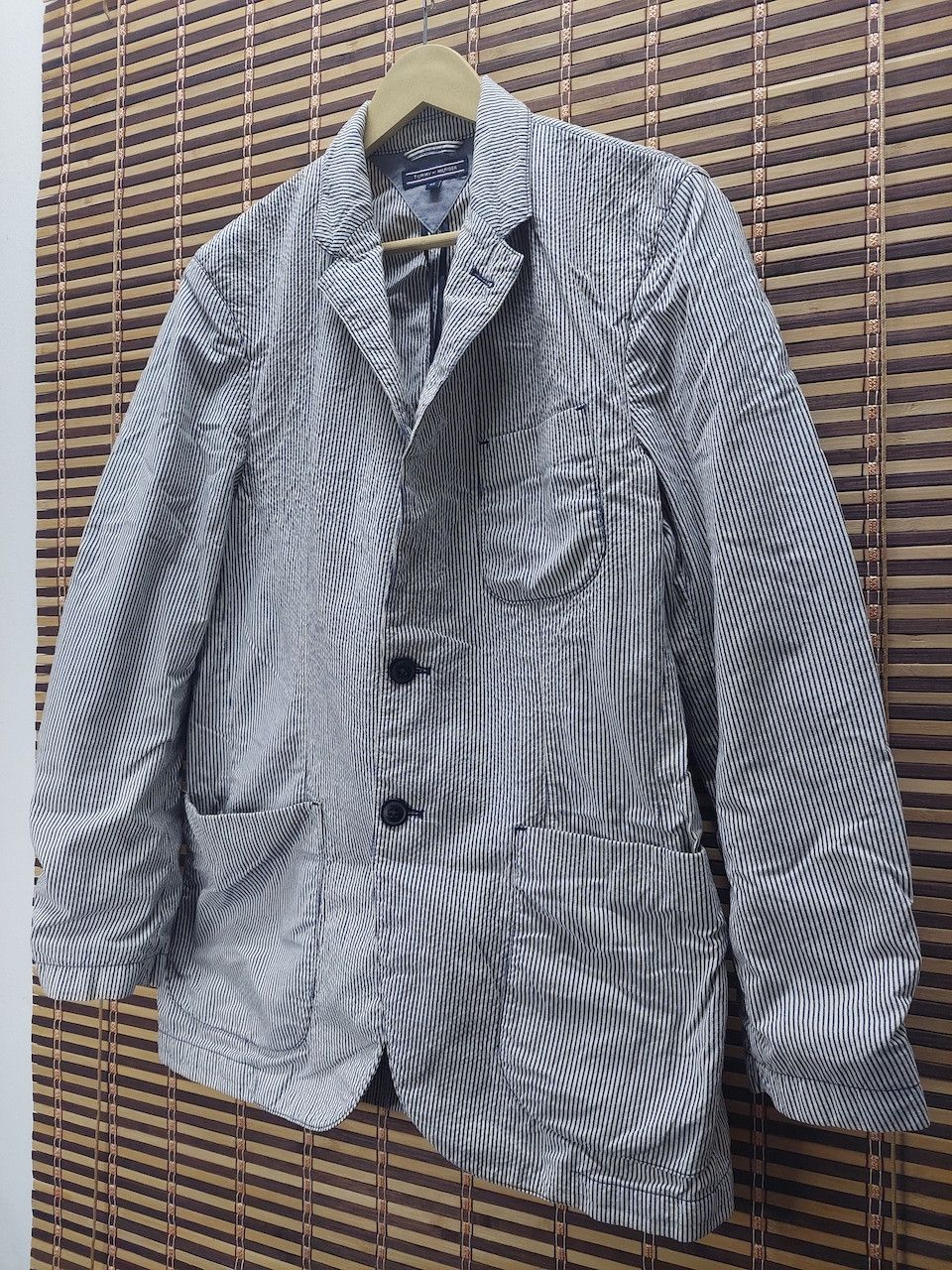 Tommy Hilfiger × Vintage VINTAGE TOMMY HILFIGER BLAZER COAT HICKORY JACKET Size US M / EU 48-50 / 2 - 8 Thumbnail