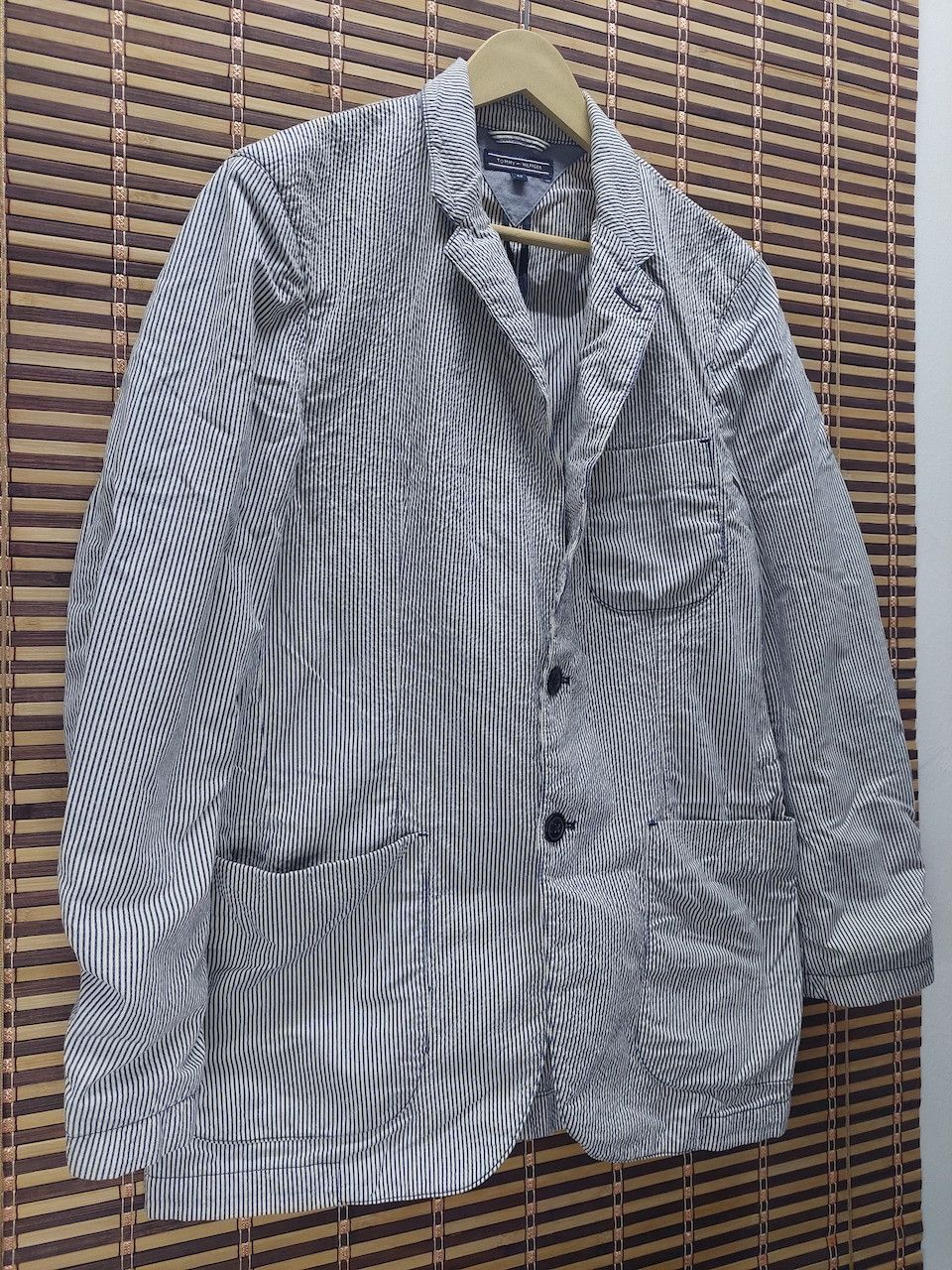 Tommy Hilfiger × Vintage VINTAGE TOMMY HILFIGER BLAZER COAT HICKORY JACKET Size US M / EU 48-50 / 2 - 9 Thumbnail