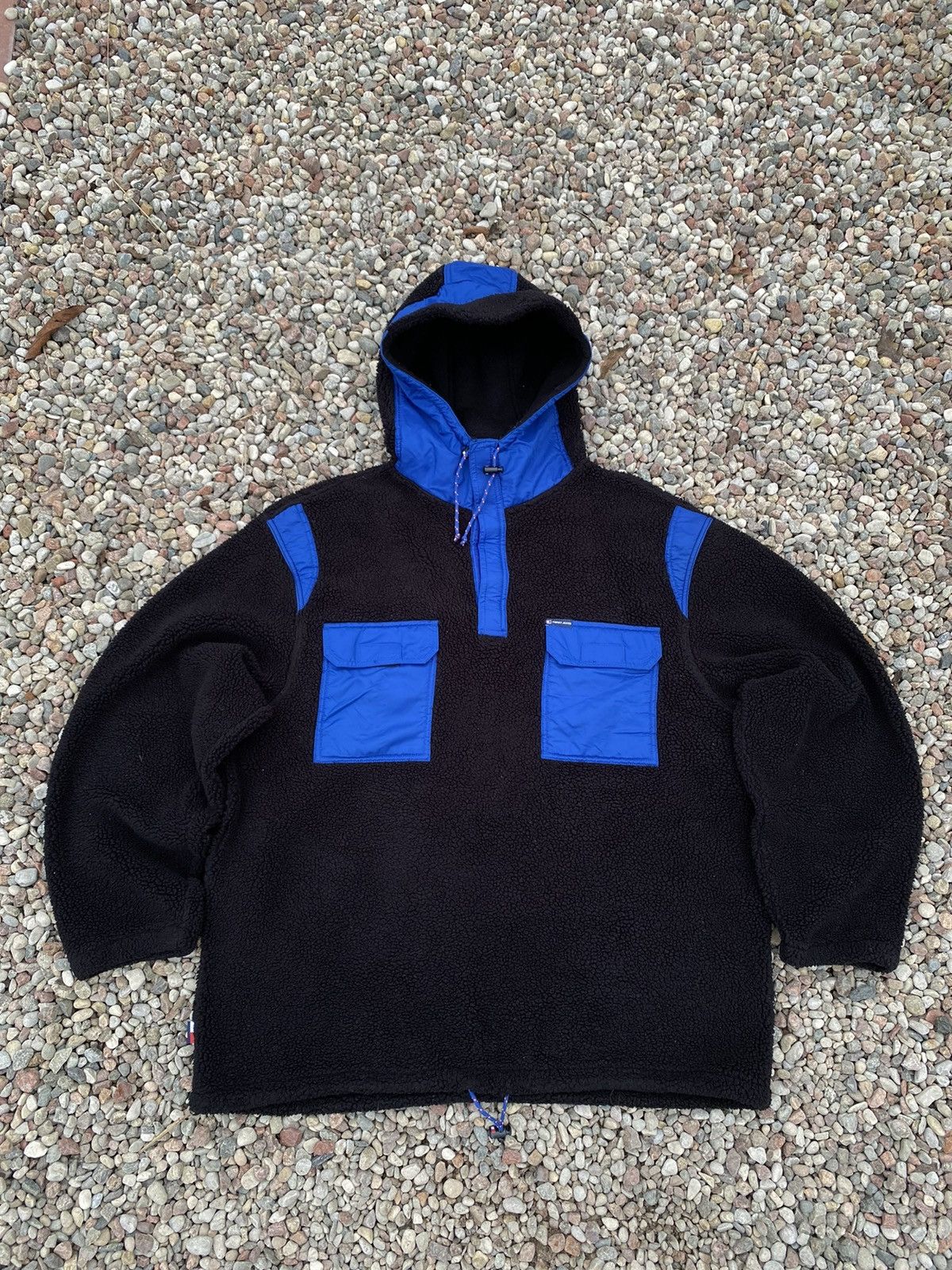 Tommy Hilfiger Vintage Teddy Anorak Jacket Oversized Black