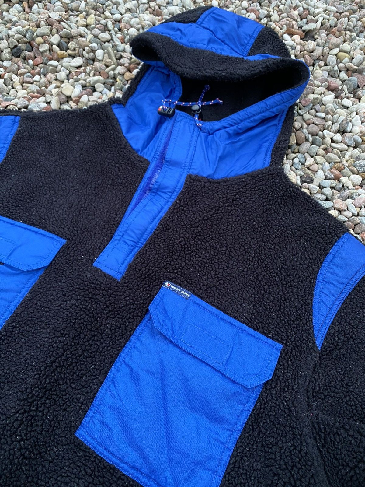 Tommy Hilfiger × Tommy Jeans × Vintage Tommy Hilfiger Vintage Teddy Anorak Jacket Oversized Black Size US XL / EU 56 / 4 - 2 Thumbnail