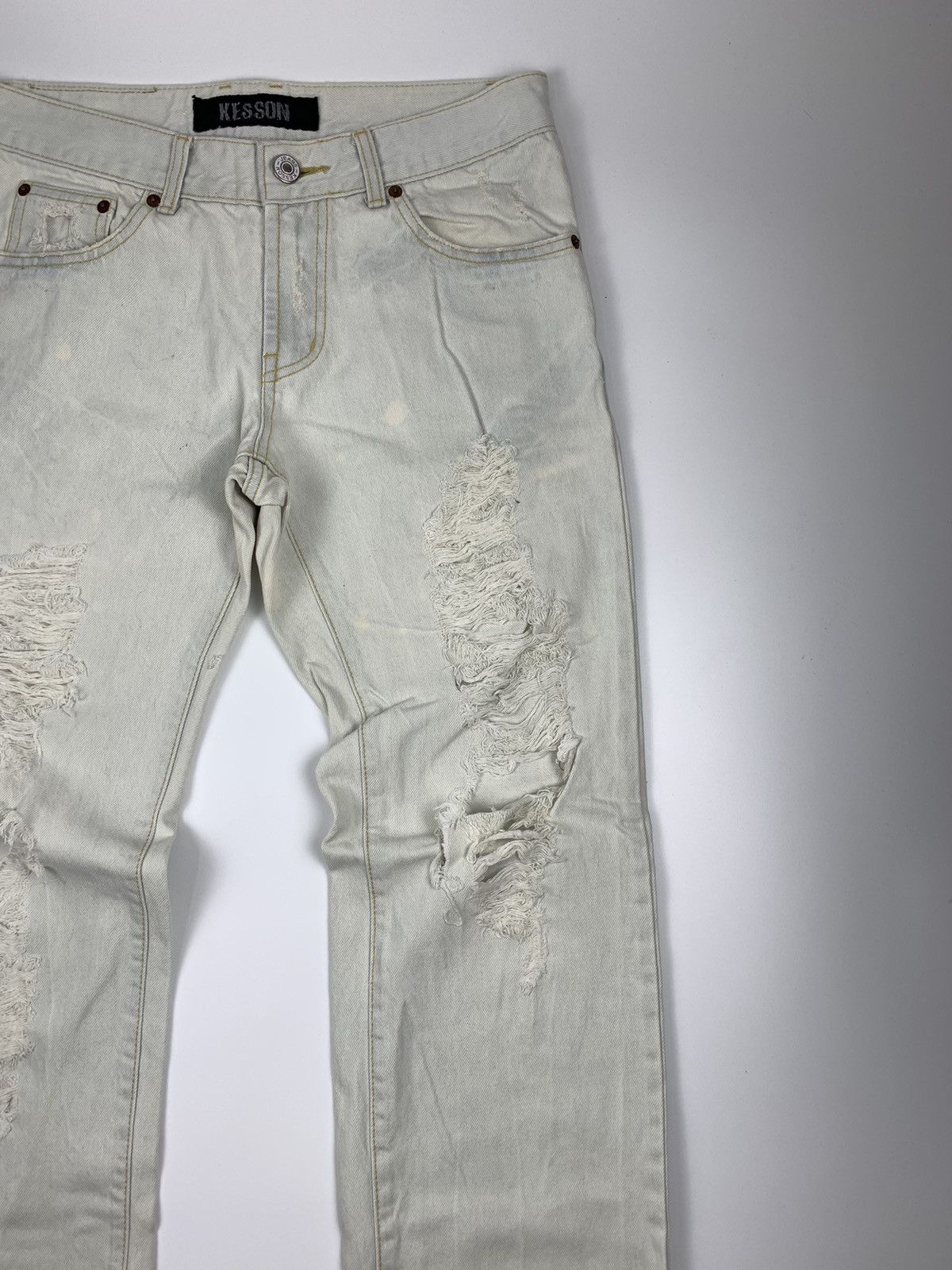 Japanese Brand Kesson Statement Distressed Jeans Size US 32 / EU 48 - 6 Thumbnail
