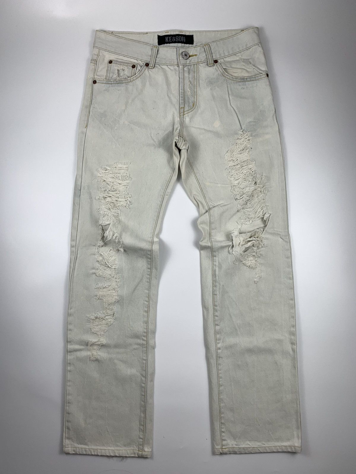 Japanese Brand Kesson Statement Distressed Jeans Size US 32 / EU 48 - 2 Thumbnail