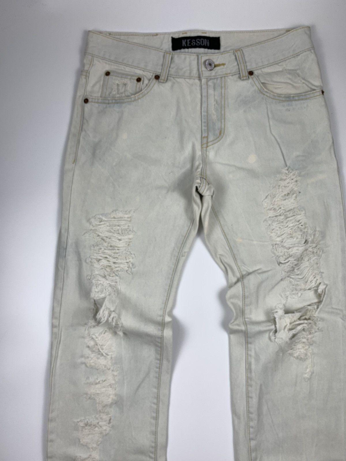 Japanese Brand Kesson Statement Distressed Jeans Size US 32 / EU 48 - 5 Thumbnail