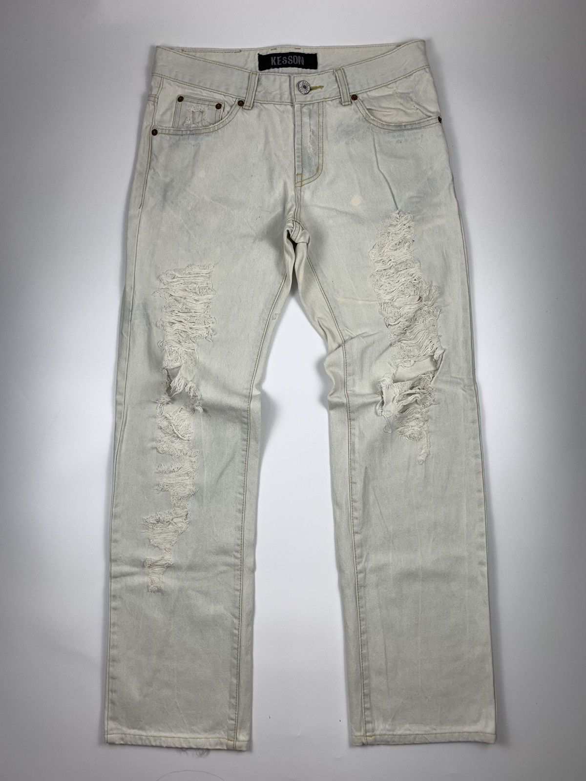 Japanese Brand Kesson Statement Distressed Jeans Size US 32 / EU 48 - 4 Thumbnail