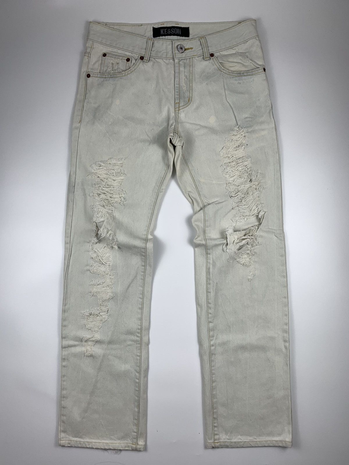 Japanese Brand Kesson Statement Distressed Jeans Size US 32 / EU 48 - 1 Thumbnail
