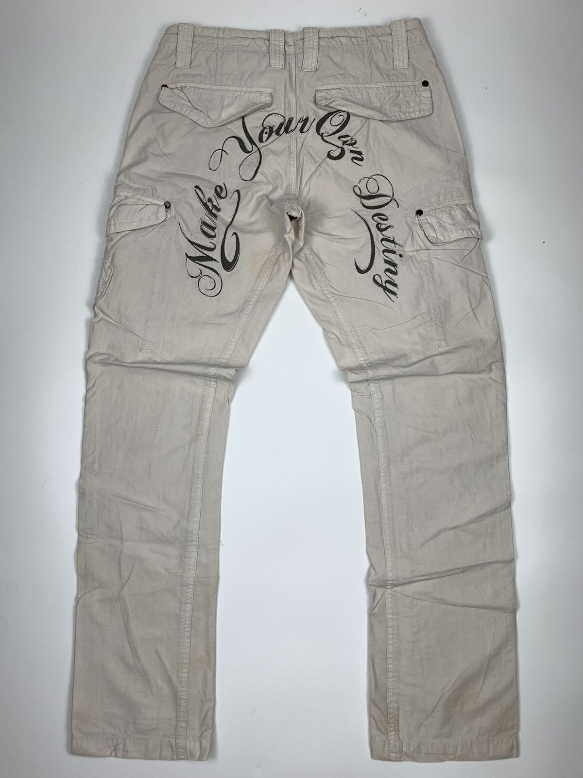 Japanese Brand Rc512 Make Your Own Destiny Embroidered Cargo Trouser Size US 28 / EU 44 - 1 Thumbnail