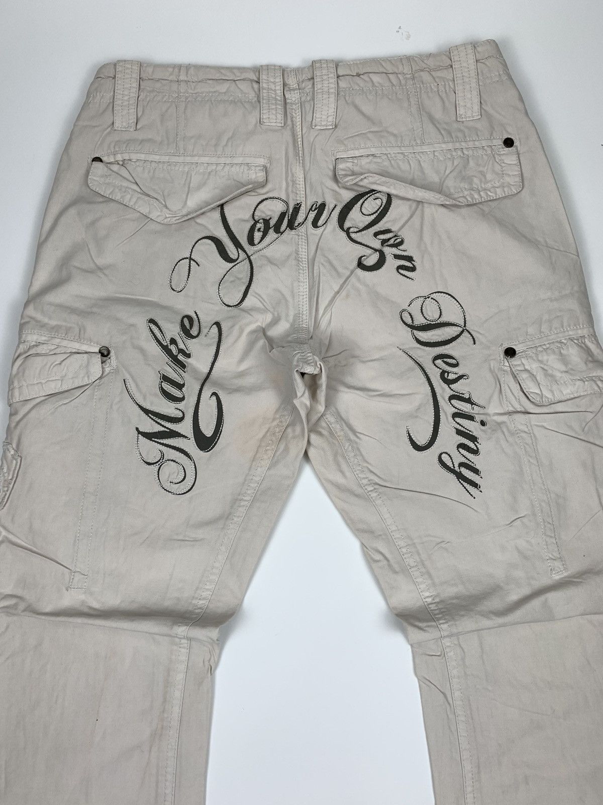 Japanese Brand Rc512 Make Your Own Destiny Embroidered Cargo Trouser Size US 28 / EU 44 - 2 Thumbnail