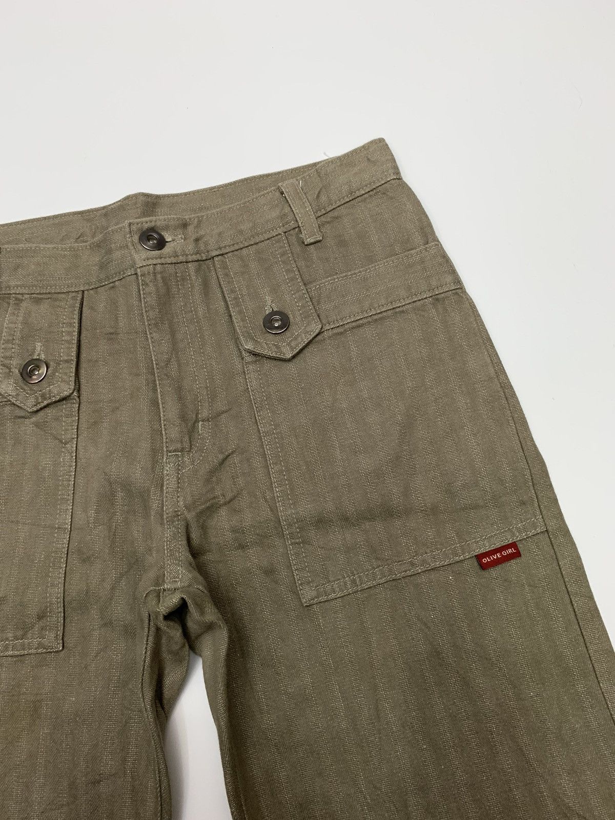 Japanese Brand Olive Girl Herringbone Twill Cargo Trouser Size US 28 / EU 44 - 6 Thumbnail