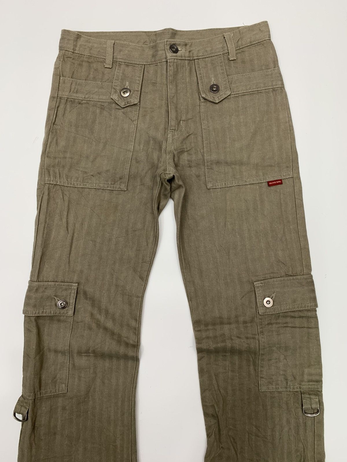 Japanese Brand Olive Girl Herringbone Twill Cargo Trouser Size US 28 / EU 44 - 4 Thumbnail