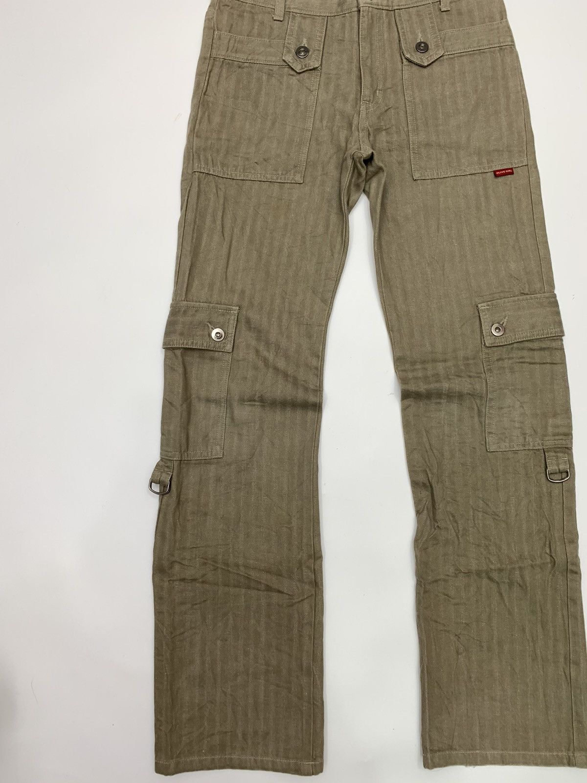 Japanese Brand Olive Girl Herringbone Twill Cargo Trouser Size US 28 / EU 44 - 2 Thumbnail