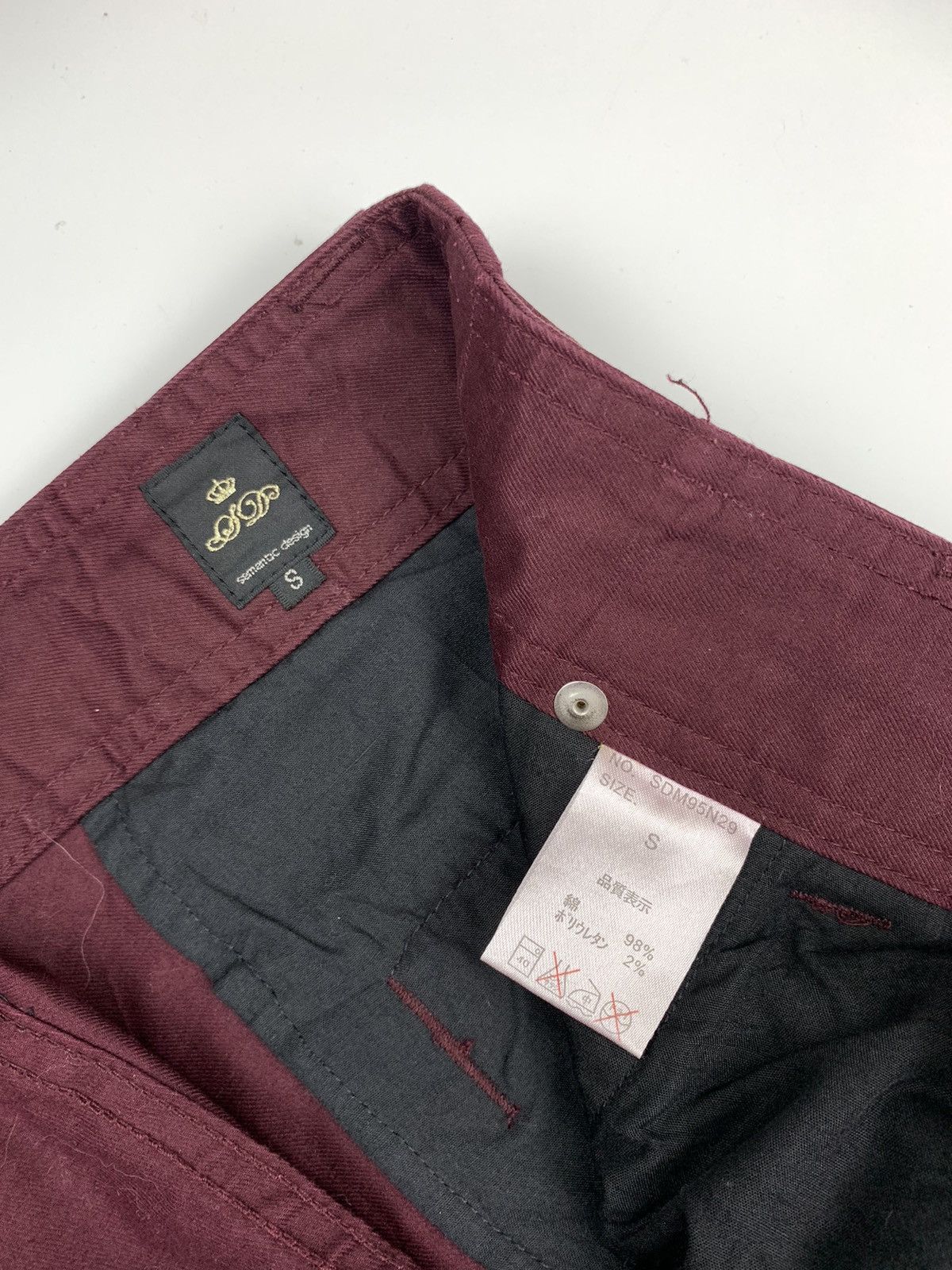 Japanese Brand Semantic Design Burgundy Waxed Bondage Cargo Pants Size US 30 / EU 46 - 5 Thumbnail