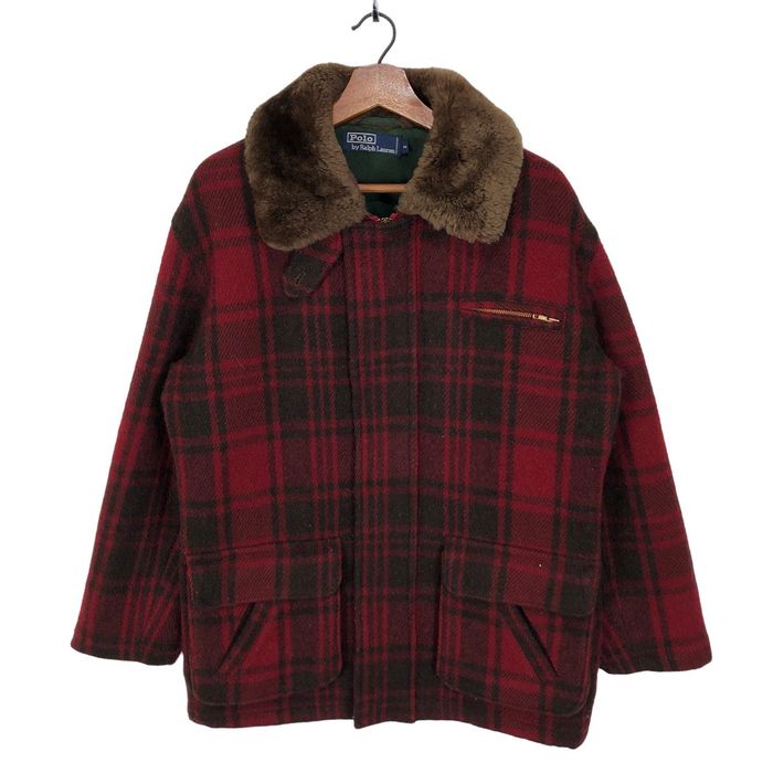 Polo Ralph Lauren Polo Ralph Lauren Plaid Check Shearling Barn Coat ...