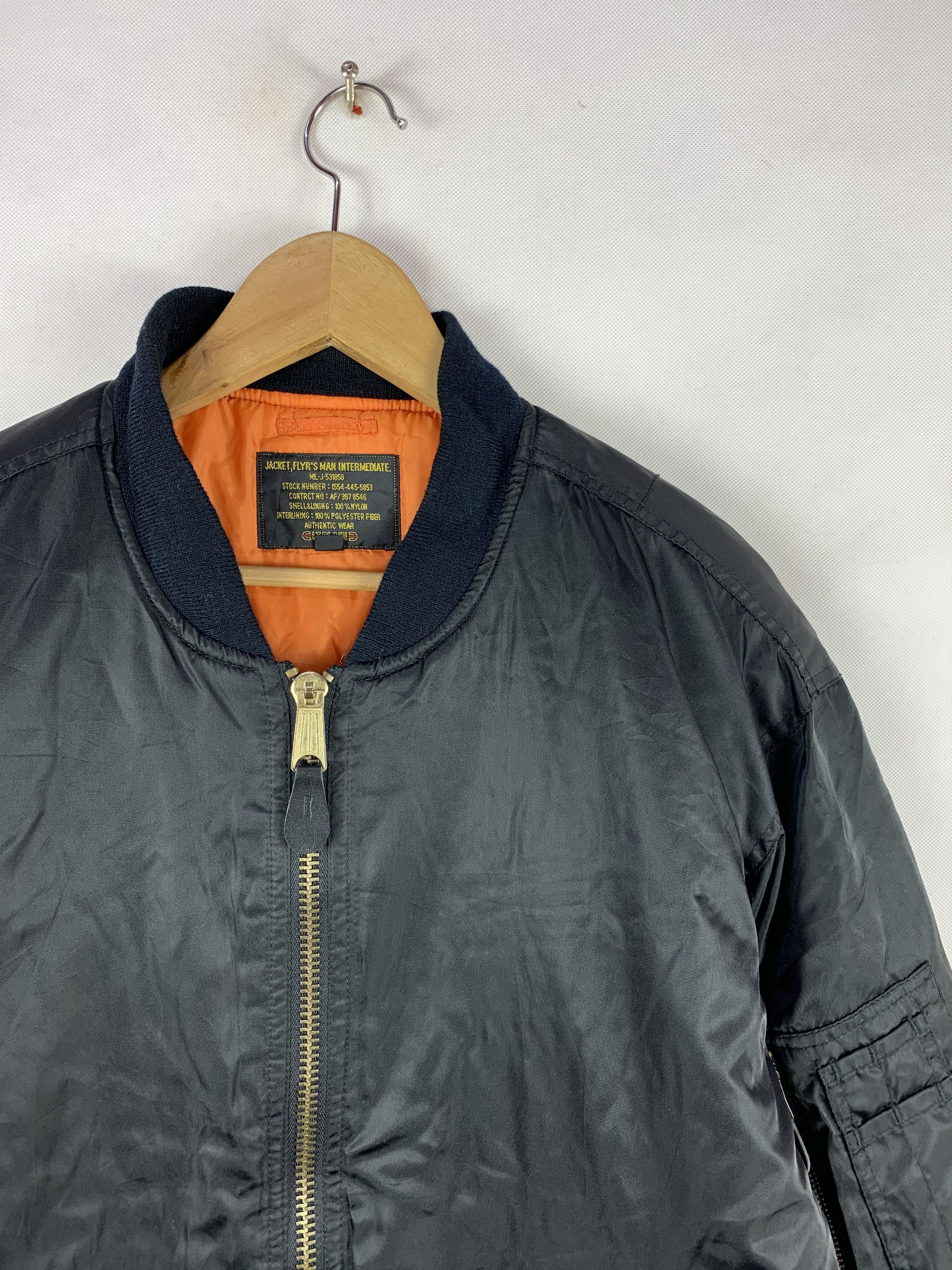Vintage Rare! Black Flight Jacket Reversible Military Army Size US L / EU 52-54 / 3 - 5 Thumbnail