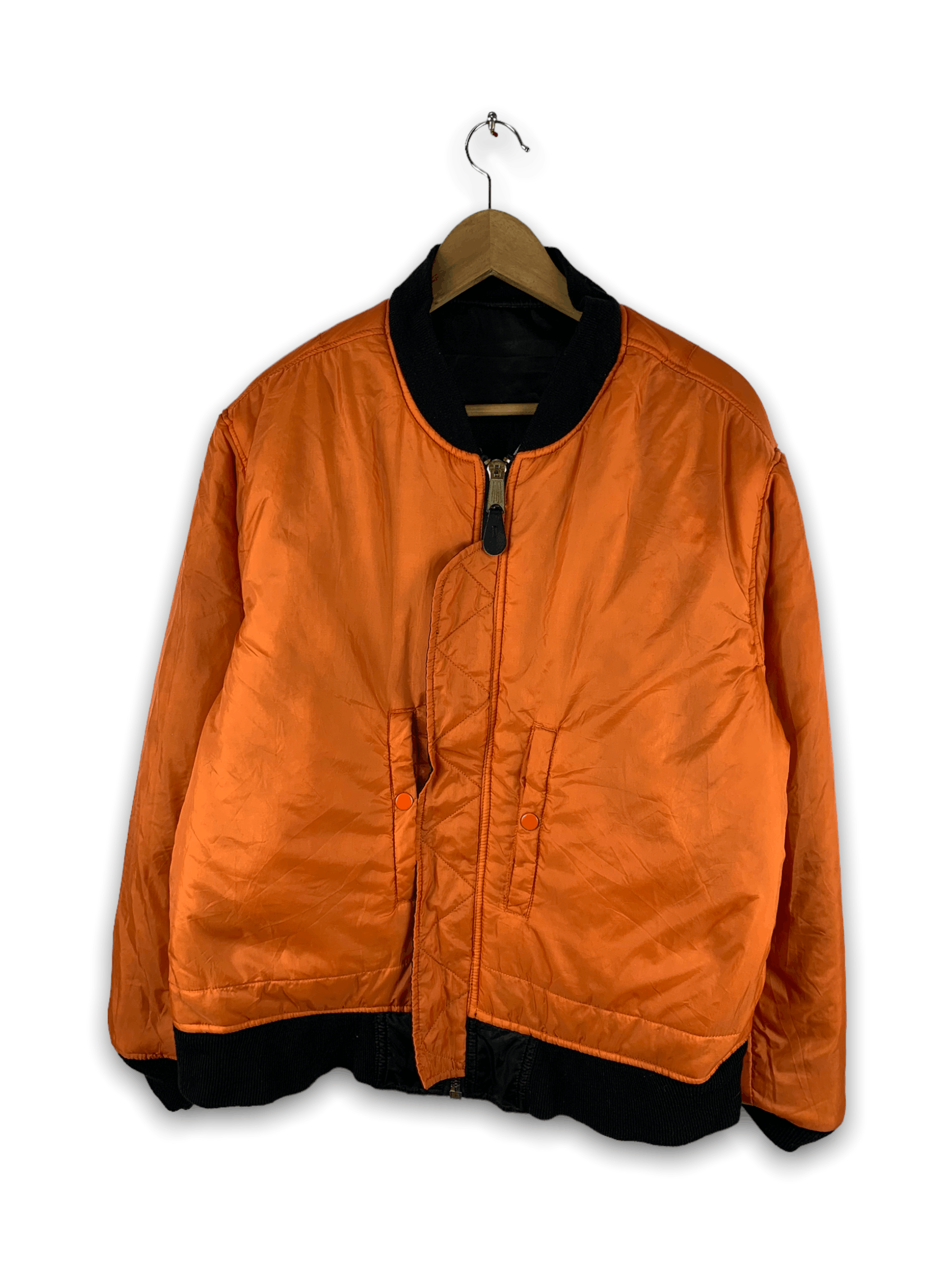 Vintage Rare! Black Flight Jacket Reversible Military Army Size US L / EU 52-54 / 3 - 3 Thumbnail